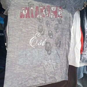 step ahead ou sooners burnout tee sz M